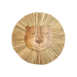 Guindaste - Decoração de berçário e quarto de criança Safari para bebês, decoração de parede de animal de madeira, leão
