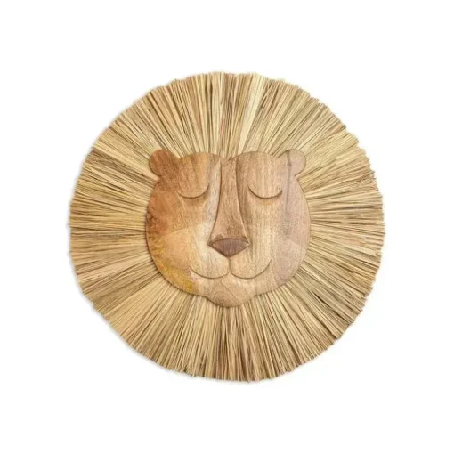 Guindaste - Decoração de berçário e quarto de criança Safari para bebês, decoração de parede de animal de madeira, leão
