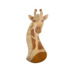 Guindaste - Decoração de berçário de bebê, decoração de parede de animal de madeira para meninos e meninas, girafa