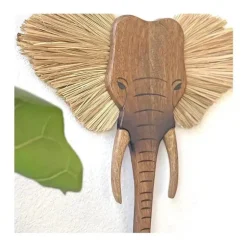 Guindaste - Decoração de berçário Baby Safari, decoração de parede de animal de madeira, elefante