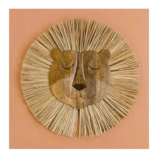 Guindaste - Decoração de berçário e quarto de criança Safari para bebês, decoração de parede de animal de madeira, leão