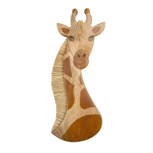 Guindaste - Girafa Decoração de parede de madeira feita à mão
