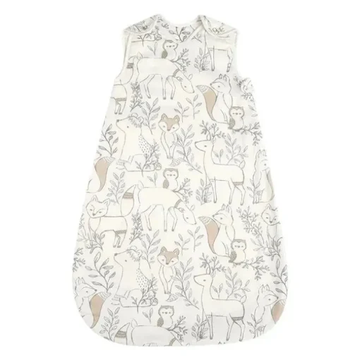Guindaste Bebê Ezra Woodland Animals Cobertor Vestível de Algodão 0-9Mo