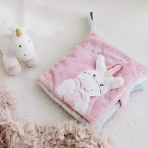 GUND Baby Dreaming Luna Unicorn livro macio pelúcia brinquedo estimulante sensorial, 8 pol