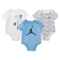 Haddad - Bodys de bebê Jordan Air 3Pk - University Blue