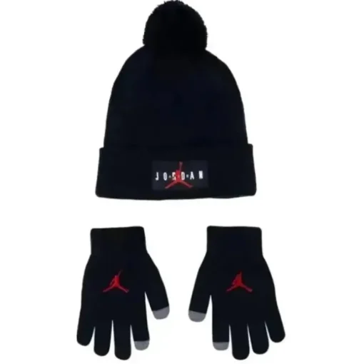 Haddad - Conjunto de gorro Jordan Hbr Pom, preto