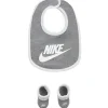 Haddad - Conjunto de meias Nike Core Swoosh Bib e Bootie de 2 peças, cinza