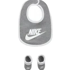 Haddad - Conjunto de meias Nike Core Swoosh Bib e Bootie de 2 peças, cinza