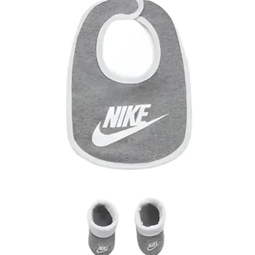 Haddad - Conjunto de meias Nike Core Swoosh Bib e Bootie de 2 peças, cinza