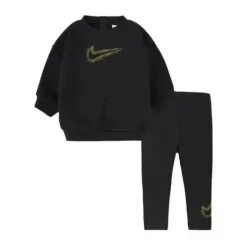 Haddad - Conjunto Nike Fleece Crew e Legging, Preto