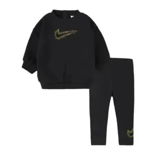 Haddad - Conjunto Nike Fleece Crew e Legging, Preto