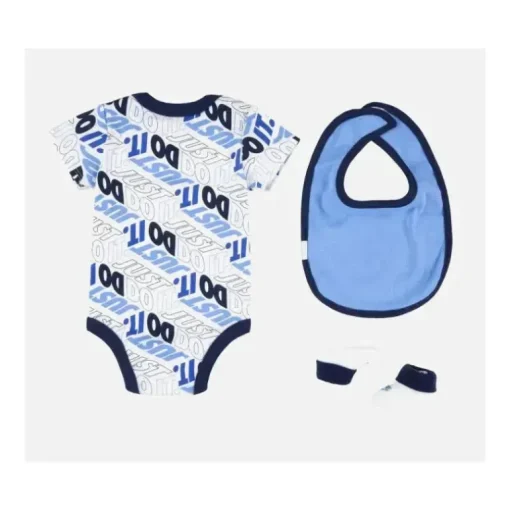 Haddad - Nike Bodysuit Bib Booties 3 Pc Hosiery Little Kids, Branco/Azul