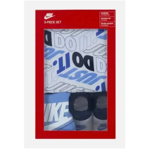 Haddad - Nike Bodysuit Bib Booties 3 Pc Hosiery Little Kids, Branco/Azul
