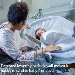 Halo - Berço Vibratório Série Luxe Dormitório Giratório, Dove Cinza