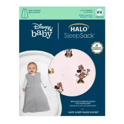 Halo - Cobertor vestível para dormir 100% algodão - Minnie Fun (grande)