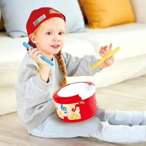 Hape - Bateria infantil eletrônica com luzes e reprodução guiada
