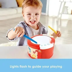 Hape - Bateria infantil eletrônica com luzes e reprodução guiada