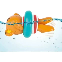 Hape - Brinquedo de banho de corda infantil Little Splashers nadador de pelúcia