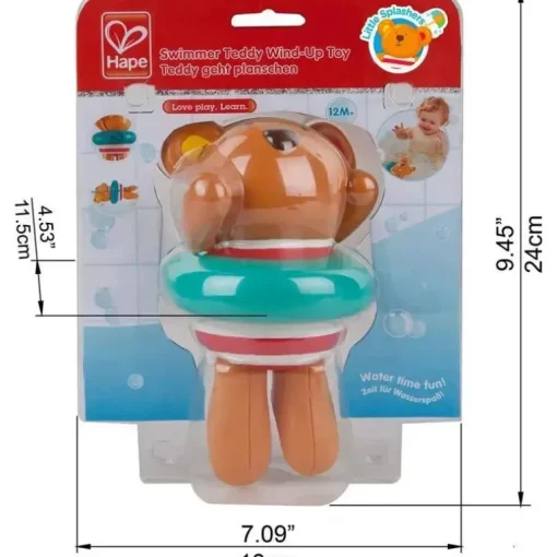 Hape - Brinquedo de banho de corda infantil Little Splashers nadador de pelúcia