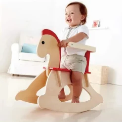 Hape - Cavalo de balanço de madeira para crianças Rock and Ride