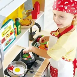 Hape - Conjunto de cozinha infantil de luxo com fritadeira
