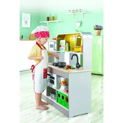 Hape - Conjunto de cozinha infantil de luxo com fritadeira