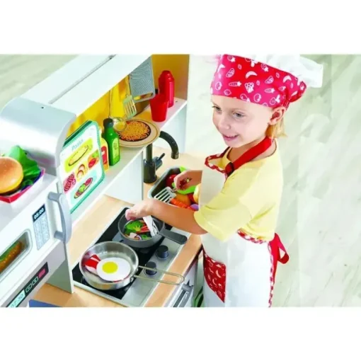 Hape - Conjunto de cozinha infantil de luxo com fritadeira