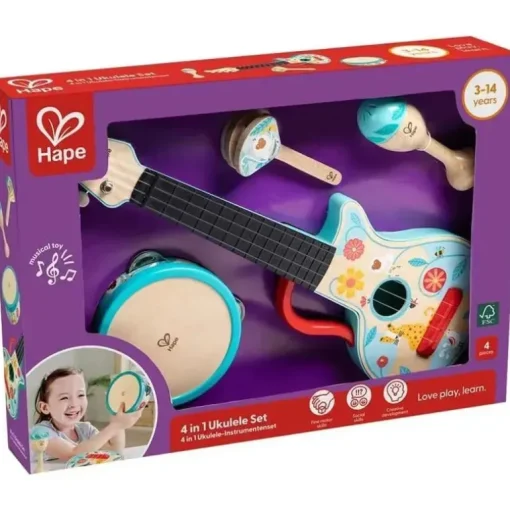 Hape - Conjunto de instrumentos infantis 4 em 1