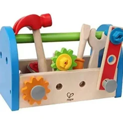 Hape - Conserte a caixa de ferramentas de madeira infantil e o conjunto de acessórios