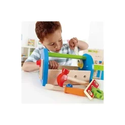 Hape - Conserte a caixa de ferramentas de madeira infantil e o conjunto de acessórios