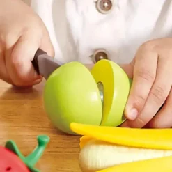 Hape - Corte Saudável de Madeira para Frutas Brincar com Faca Brincar