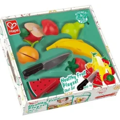 Hape - Corte Saudável de Madeira para Frutas Brincar com Faca Brincar