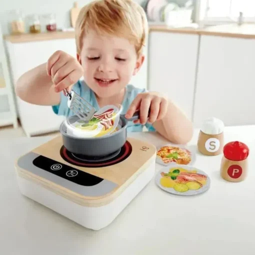 Hape - fritadeira divertida, fogão de mesa de madeira com ventilador