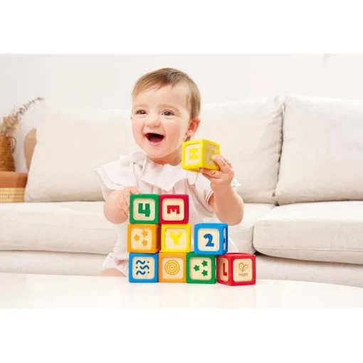 Hape - Grip-N-Stack Silicone & Wood Blocks