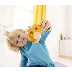 Hape - Veículo infantil de brinquedo de madeira para pequeno helicóptero