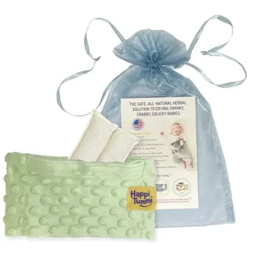 Happi Tummi - Envoltório de aromaterapia para alívio de cólicas e gases verdes para bebês