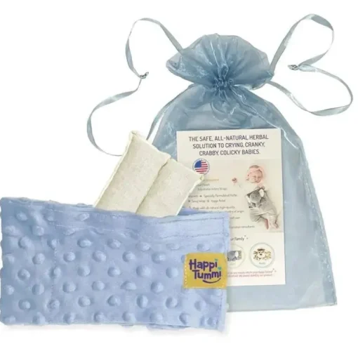 Happi Tummi - Envoltório de aromaterapia para alívio de cólicas e gases azuis para bebês