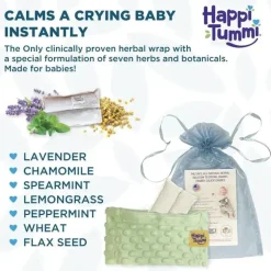 Happi Tummi - Envoltório de aromaterapia para alívio de cólicas e gases azuis para bebês