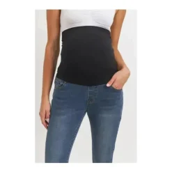Hello Miz – Jeans skinny stretch para maternidade com elástico, jeans escuro