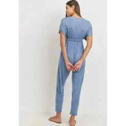 Hello Miz – Macacão de corrida para maternidade com manga quimono, jeans