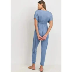 Hello Miz - macacão de maternidade manga quimono, jeans