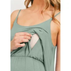 Hello Miz - Vestido Maxi de Enfermagem para Maternidade Solid, Sage