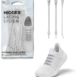 Hickies – Cadarços sem gravata para adultos Premium, unissex, tamanho único, tiras cinza