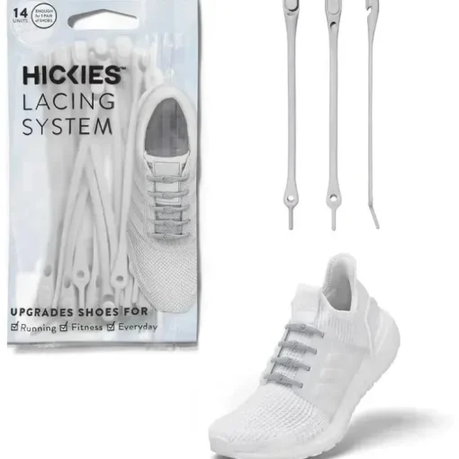 Hickies – Cadarços sem gravata para adultos Premium, unissex, tamanho único, tiras cinza