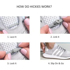 Hickies – Cadarços sem gravata para adultos Premium, unissex, tamanho único, tiras cinza