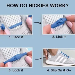 Hickies – Cadarços sem gravata para adultos Premium, unissex, tamanho único, alças pretas