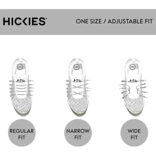 Hickies – Cadarços sem gravata para adultos Premium, unissex, tamanho único, tiras cinza