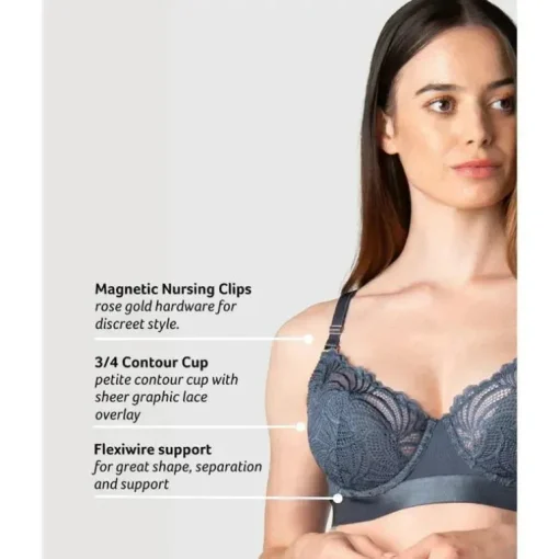 Hotmilk - Sutiã de amamentação Warrior Demi Slate Flexiwire
