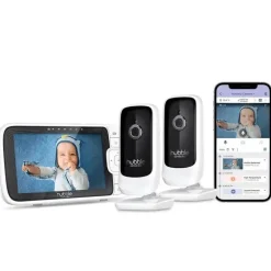Hubble - Wi-Fi Nursery Pal Link Premium Twin 5 Monitor de bebê inteligente com câmeras duplas