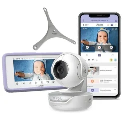 Hubble - Wi-Fi Nursery Pal Deluxe 5 Smart Hd Baby Monitor com visualizador de tela sensível ao toque e câmera portátil